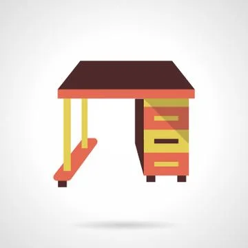 Empty work table flat color design vector icon Illustrazione stock