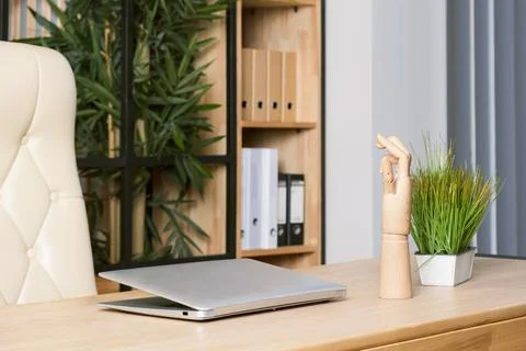 Empty workplace of the director in his office Stock Photos