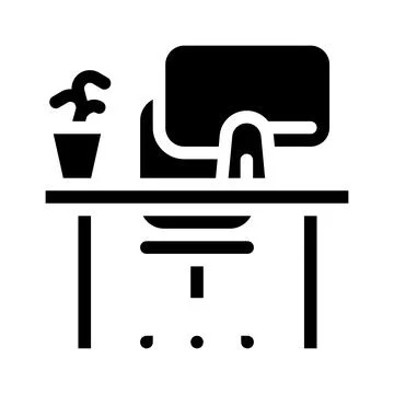 Empty workplace glyph icon vector illustration sign Stock Illustration