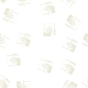 Empty workplace glyph vector seamless pattern sign Stock Illustration