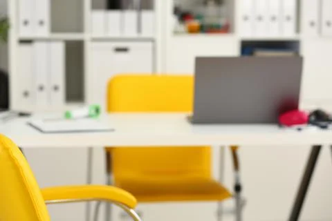 Empty workplace in office closeup 스톡 사진