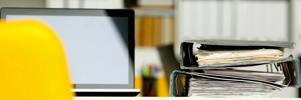 Empty workplace in office closeup 스톡 사진