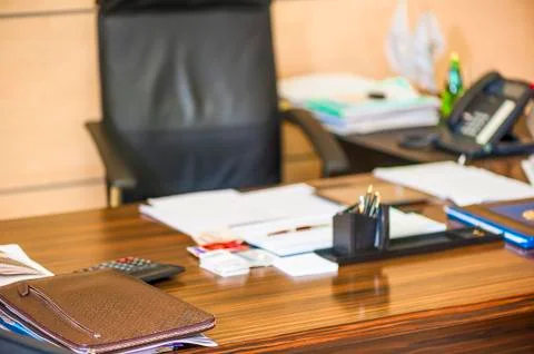 Empty workspace director of an enterprise Stock Photos