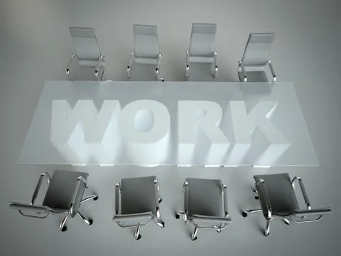 Empty workspace on glass PLAN table. Top view. High resolution render. Busine イラスト素材