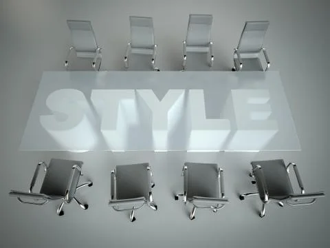 Empty workspace on glass PLAN table. Top view. High resolution render. Busine イラスト素材