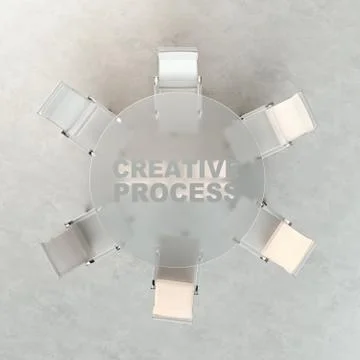 Empty workspace on glass PLAN table. Top view. High resolution render. Busine イラスト素材