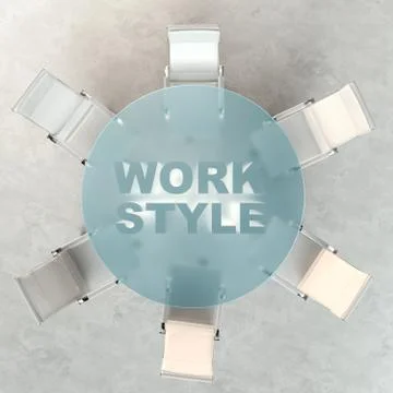 Empty workspace on glass PLAN table. Top view. High resolution render. Busine イラスト素材