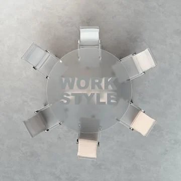 Empty workspace on glass PLAN table. Top view. High resolution render. Busine イラスト素材
