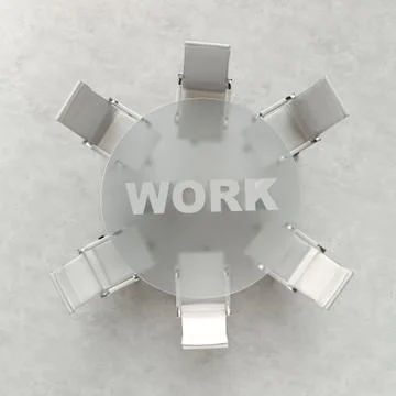 Empty workspace on glass PLAN table. Top view. High resolution render. Busine Illustrazione stock