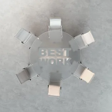 Empty workspace on glass PLAN table. Top view. High resolution render. Busine イラスト素材