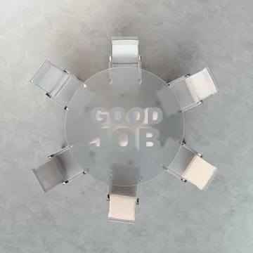 Empty workspace on glass PLAN table. Top view. High resolution render. Busine イラスト素材