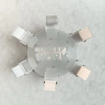 Empty workspace on glass PLAN table. Top view. High resolution render. Busine イラスト素材