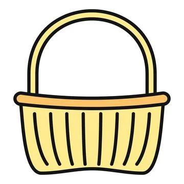 Empty woven basket providing storage and picnic concept Stock Illustration