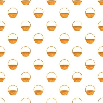 Empty woven wicker picnic basket repeating pattern Stock Illustration