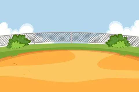 Empty yard outdoor scene Illustrazione stock