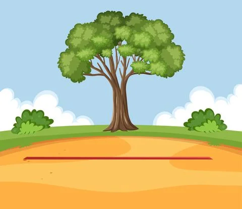 Empty yard outdoor scene Stock Illustration