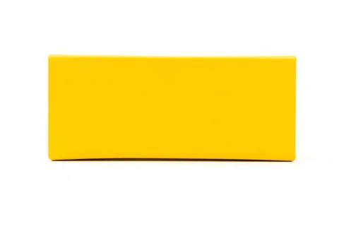 Empty yellow box, isolated on white background Foto stock