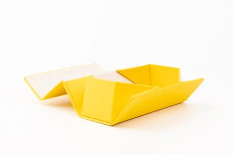 Empty yellow box, isolated on white background 写真素材