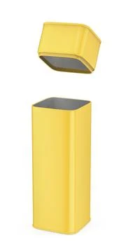 Empty yellow box with a lid Illustrazione stock