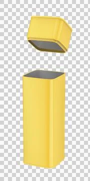 Empty yellow box with a lid Illustrazione stock