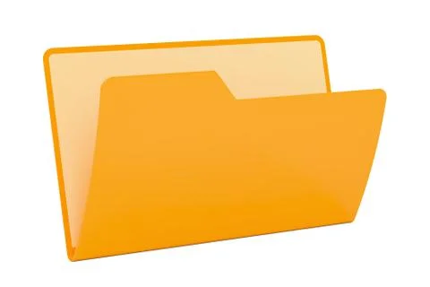 Empty yellow computer folder icon, 3D rendering Stock Illustration