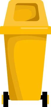 An empty yellow container for separate garbage. Stock Illustration
