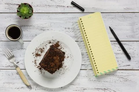 Empty yellow notebook with copy space. Stock Photos