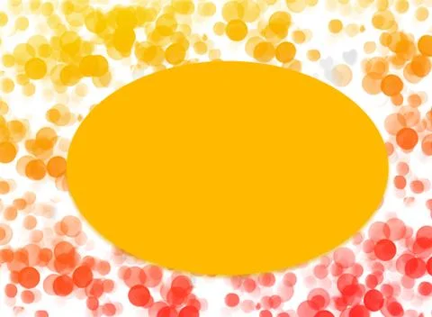 Empty Yellow Oval Design On Yellow &amp; Red Bokeh Background Template Stock Illustration