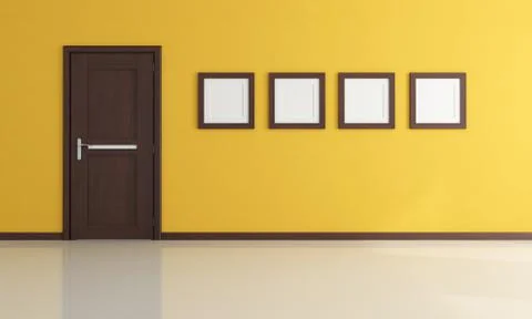 Empty yellow room Stock Illustration