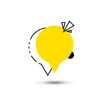 Empty yellow sign speech bubble in memphis style. Modern icon or pictogram Illustrazione stock