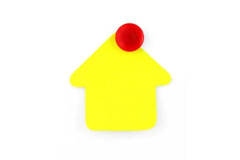 Empty yellow sticker on white background Stock Photos