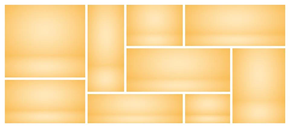 Empty yellow studio abstract backgrounds with spotlight effect. Product showcase 스톡 일러스트