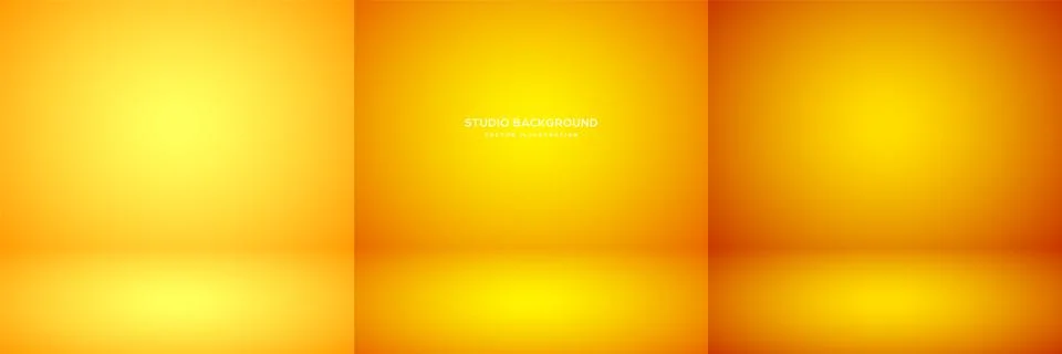 Empty yellow studio abstract backgrounds with spotlight effect. Product showcase 스톡 일러스트