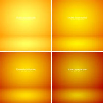 Empty yellow studio abstract backgrounds with spotlight effect. Product showcase Stock Illustration