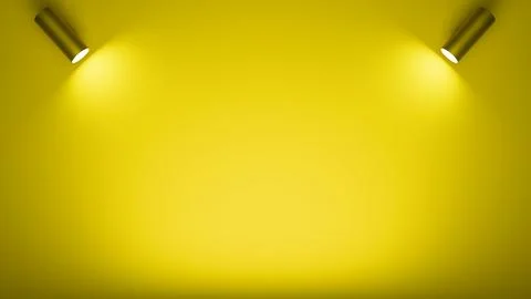 Empty yellow studio background with two spotlights Иллюстрация