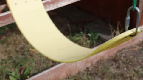 Empty Yellow Swing in the Wind 2 Video stock 45761279