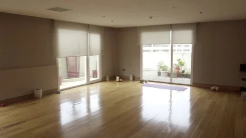 Empty yoga studio Stock Footage 75193129