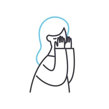 Empty your mind line icon, outline symbol, vector illustration, concept sign Illustrazione stock