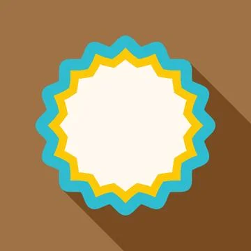 Empty zigzag star burst shape with shadow 스톡 일러스트