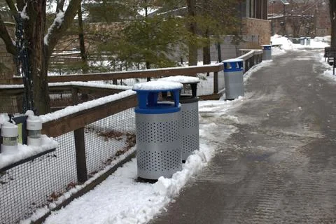 Empty zoo in winter Stock Photos