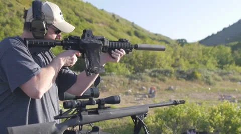 Emptying a magazine Video stock 24331888