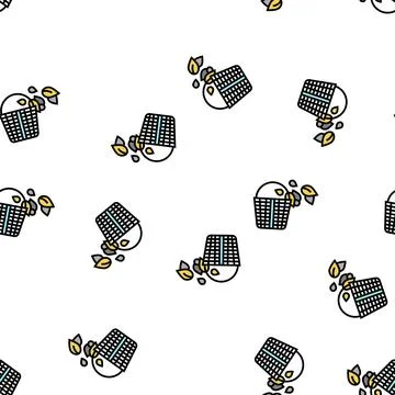 Emptying skimmer baskets vector seamless pattern Stock Illustration