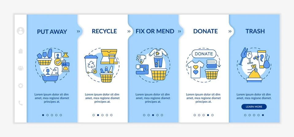 Emptying storage space onboarding vector template 스톡 일러스트