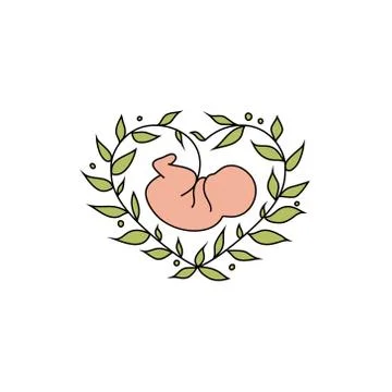 Emryo icon inside heart Stock Illustration