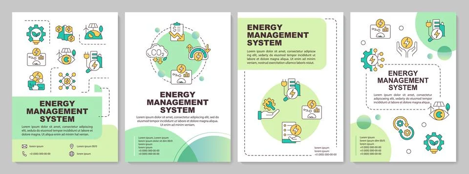EMS control systems green circle brochure template Illustrazione stock