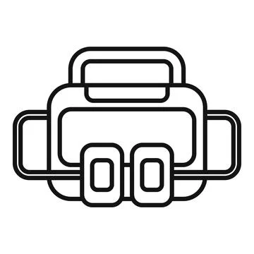 Ems defibrillator icon outline vector. Automatic care device Stock Illustration