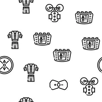 Ems Training Device Vector Seamless Pattern Stock Illustration