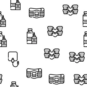 Ems Training Device Vector Seamless Pattern Stock Illustration