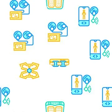 Ems Training Device Vector Seamless Pattern Stock Illustration