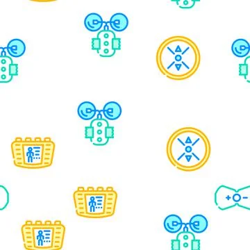 Ems Training Device Vector Seamless Pattern Stock Illustration